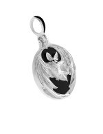 Подвеска из белого золота c эмалью и ониксом