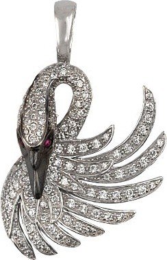 Подвеска из белого золота c фианитом