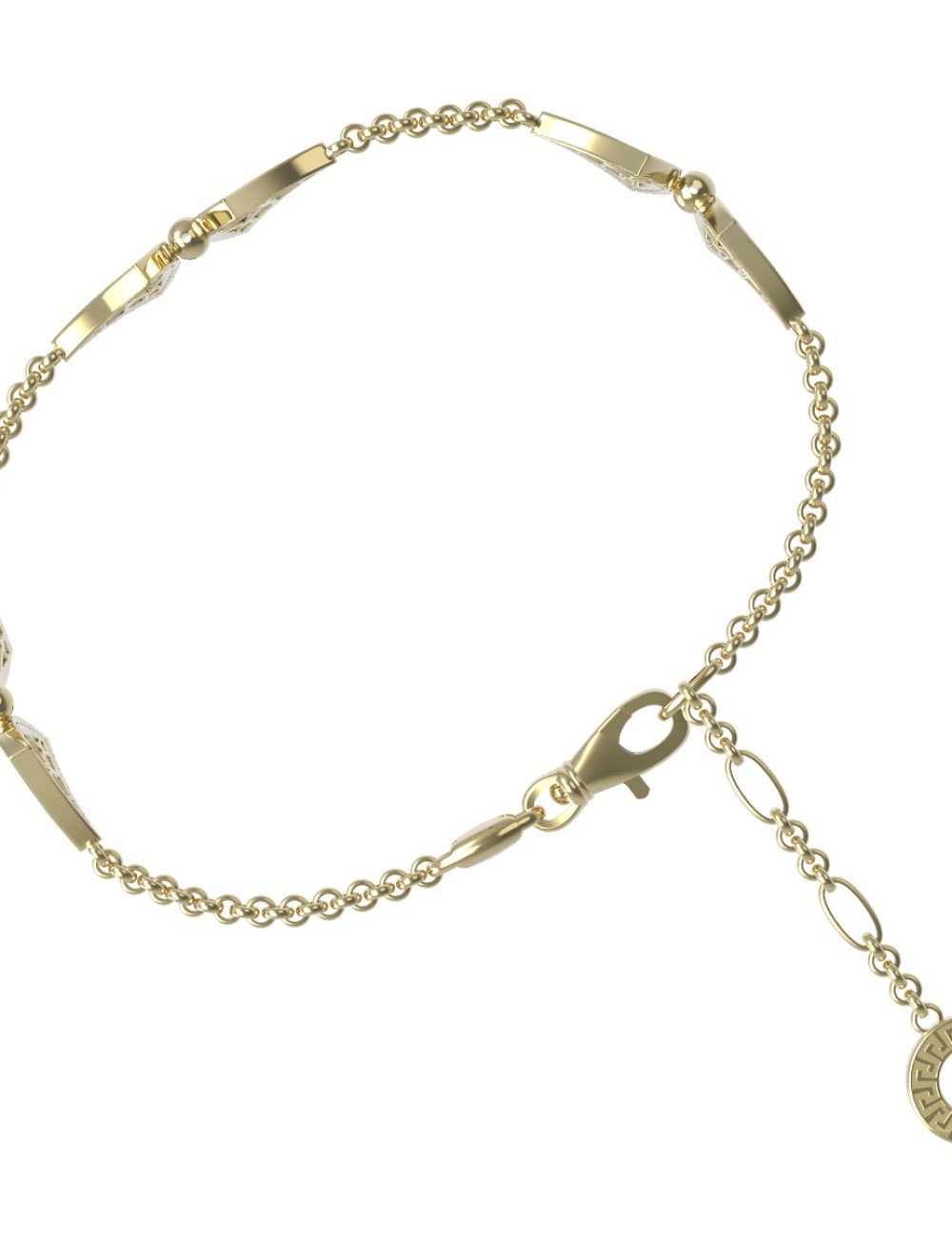 Браслет из лимонного золота c бриллиантами и лазуритом