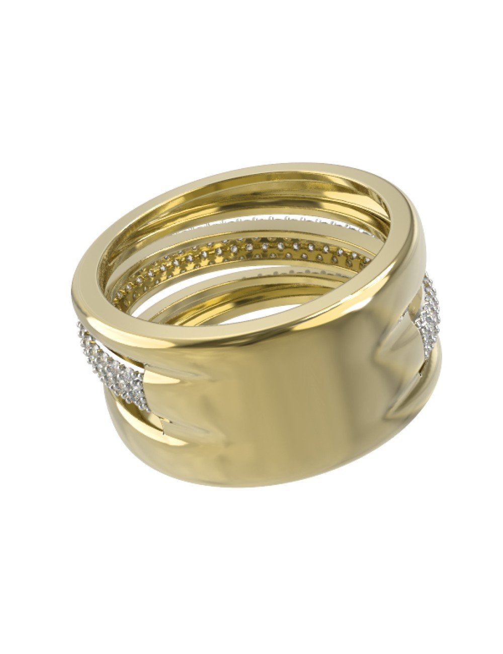 Кольцо из лимонного золота c бриллиантами