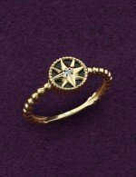 Кольцо из лимонного золота c бриллиантами и ониксом