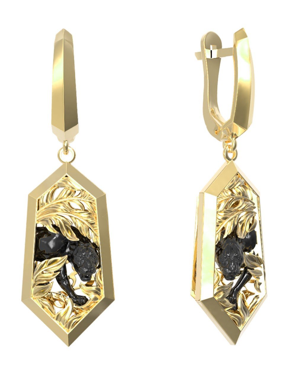 Серьги из лимонного золота