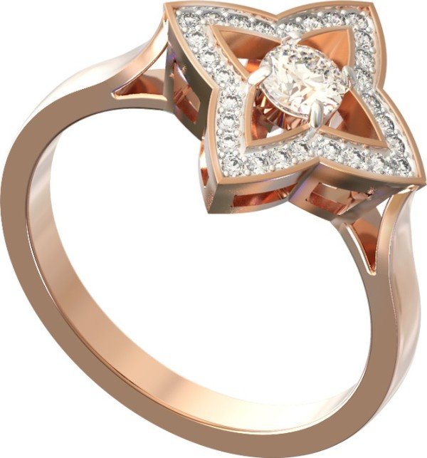 Кольцо из золота c бриллиантами