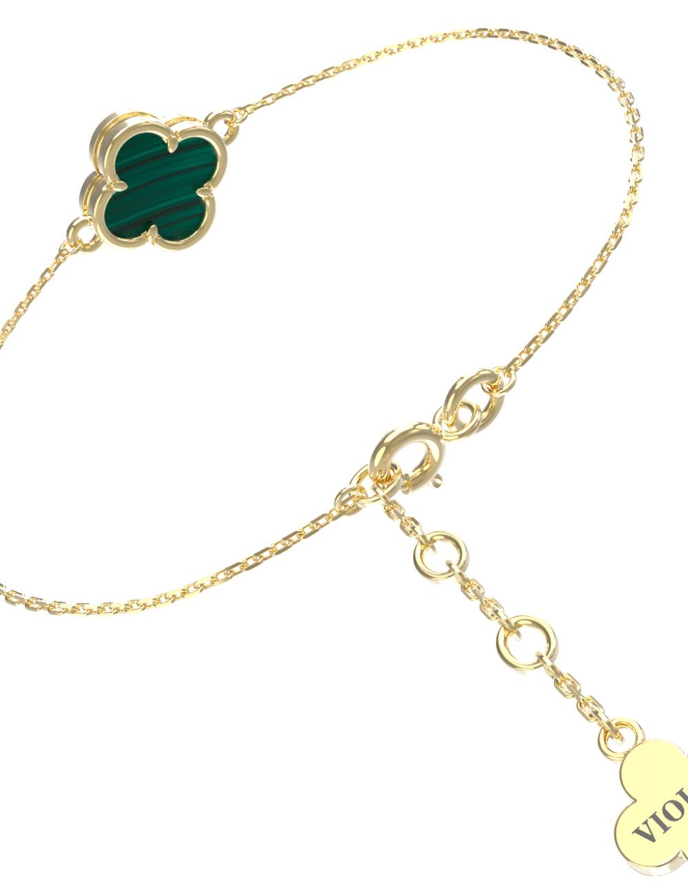 Браслет из лимонного золота c малахитом