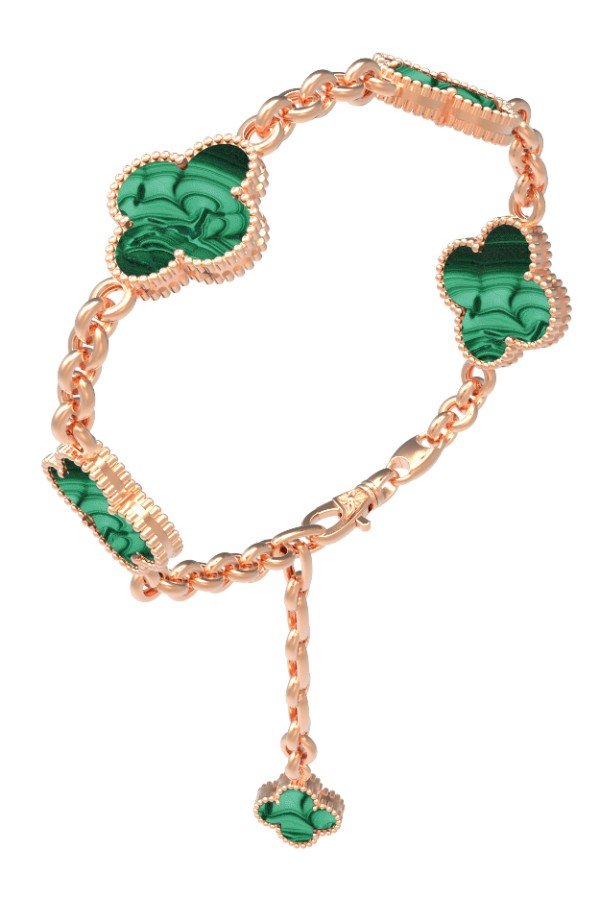 Браслет из золота c малахитом