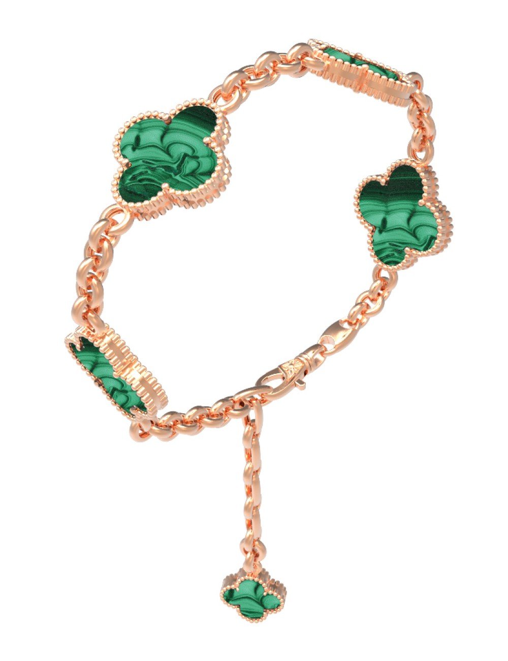 Браслет из золота c малахитом