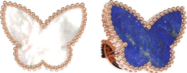 Серьги из золота c лазуритом и перламутром