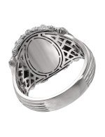 Кольцо из белого золота c бриллиантами и ониксом