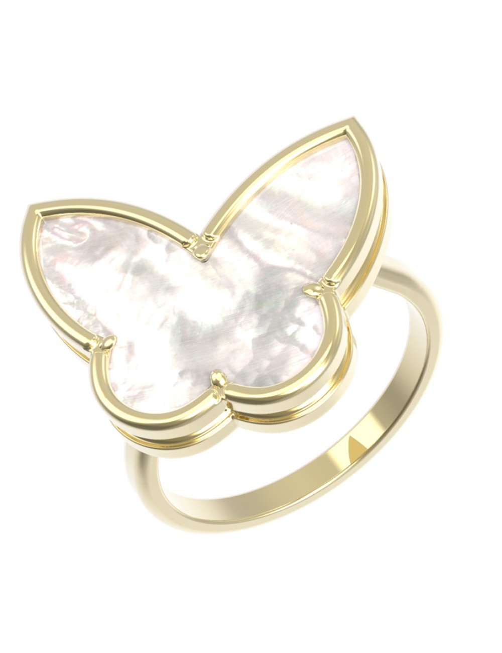 Кольцо из лимонного золота c перламутром
