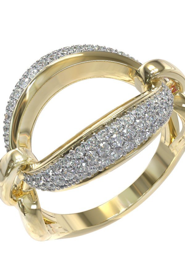 Кольцо из лимонного золота c бриллиантами