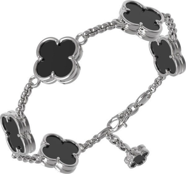 Браслет из белого золота c ониксом