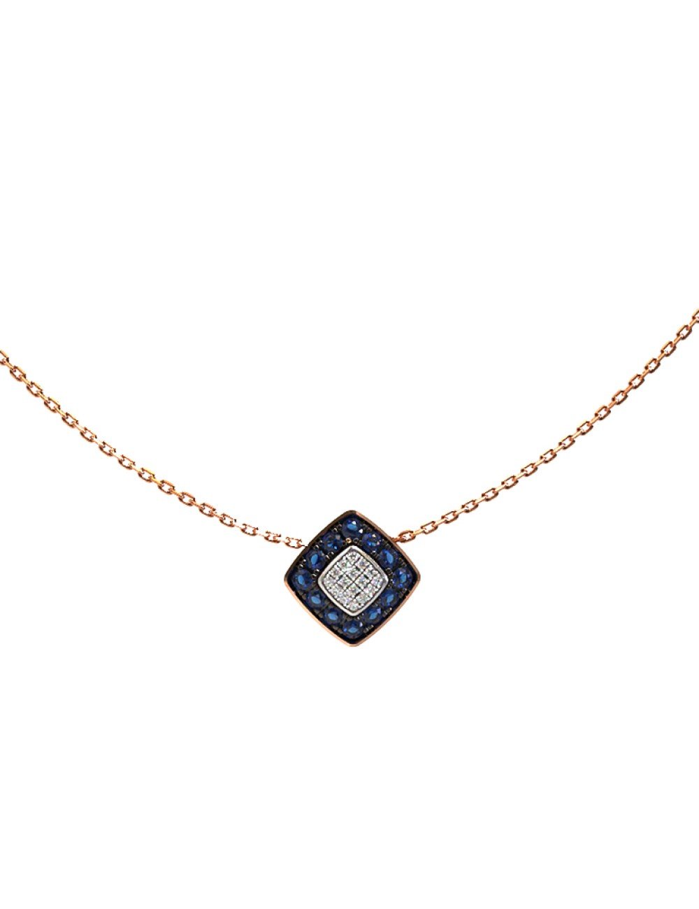 Колье из золота c бриллиантами и сапфиром