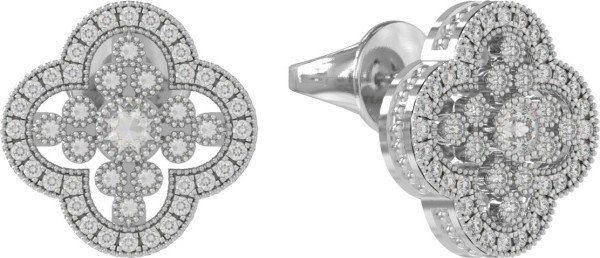 Серьги из белого золота c бриллиантами