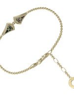 Браслет из лимонного золота c малахитом и перламутром