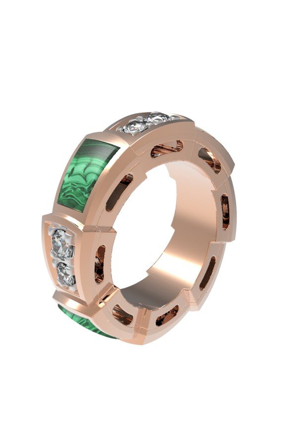 Подвеска из золота c бриллиантами и малахитом