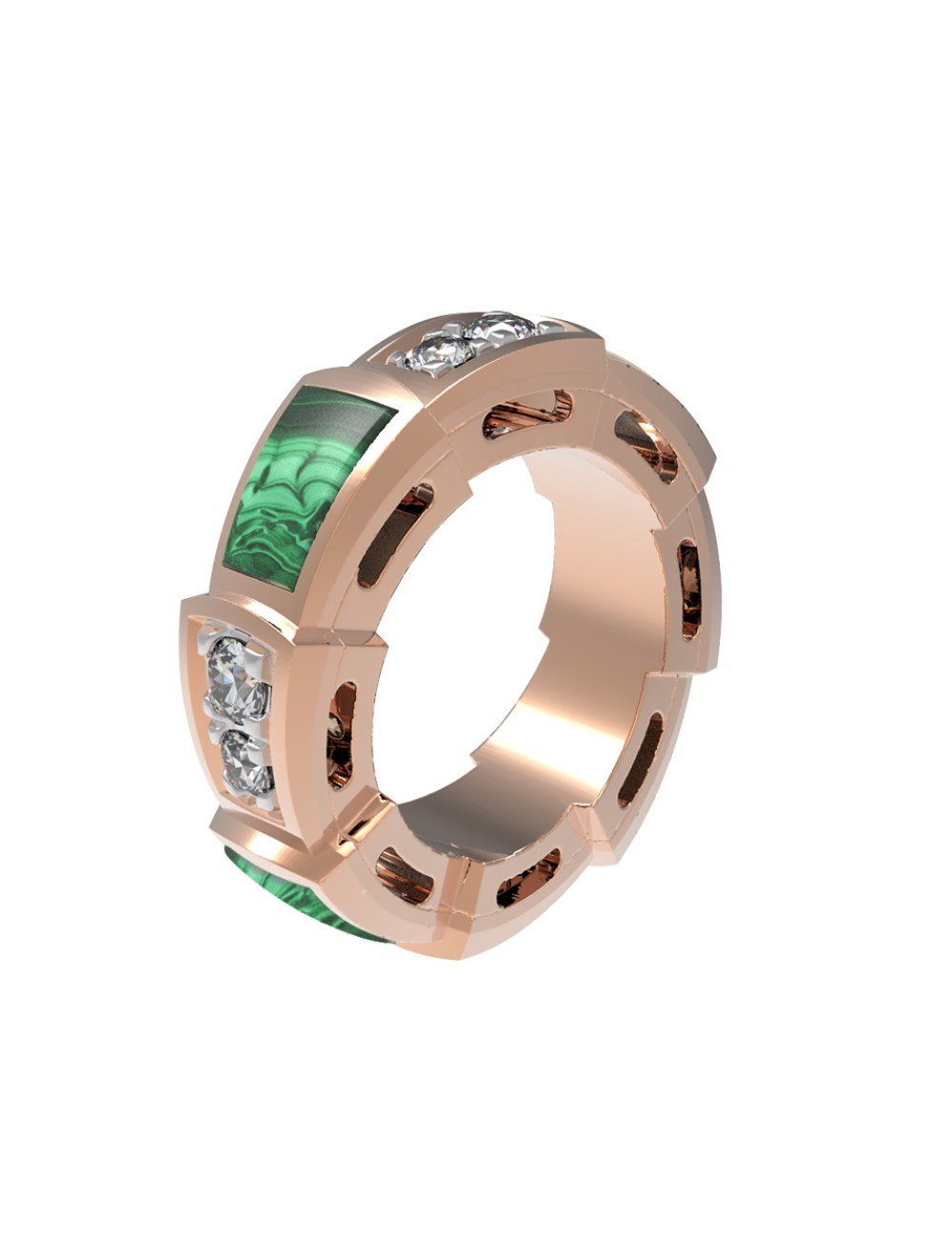 Подвеска из золота c бриллиантами и малахитом