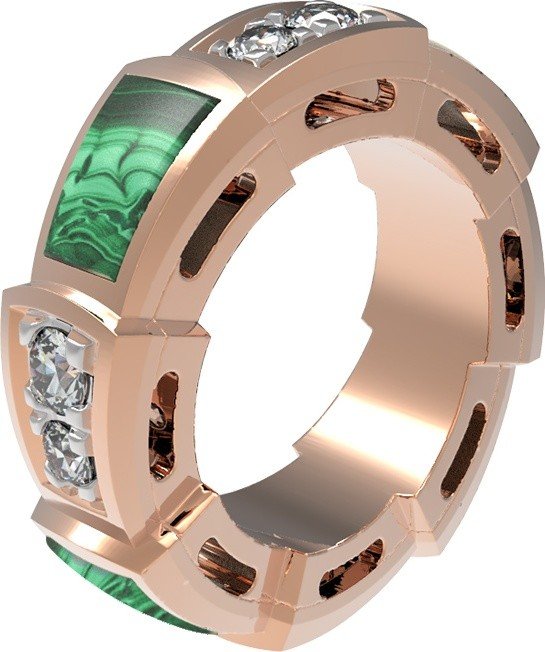 Подвеска из золота c бриллиантами и малахитом