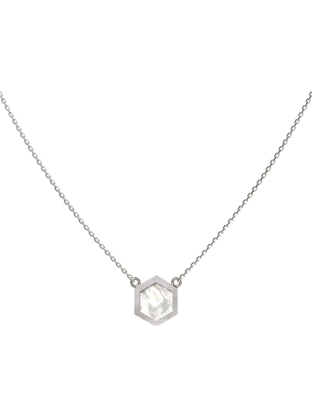 Колье из белого золота c перламутром