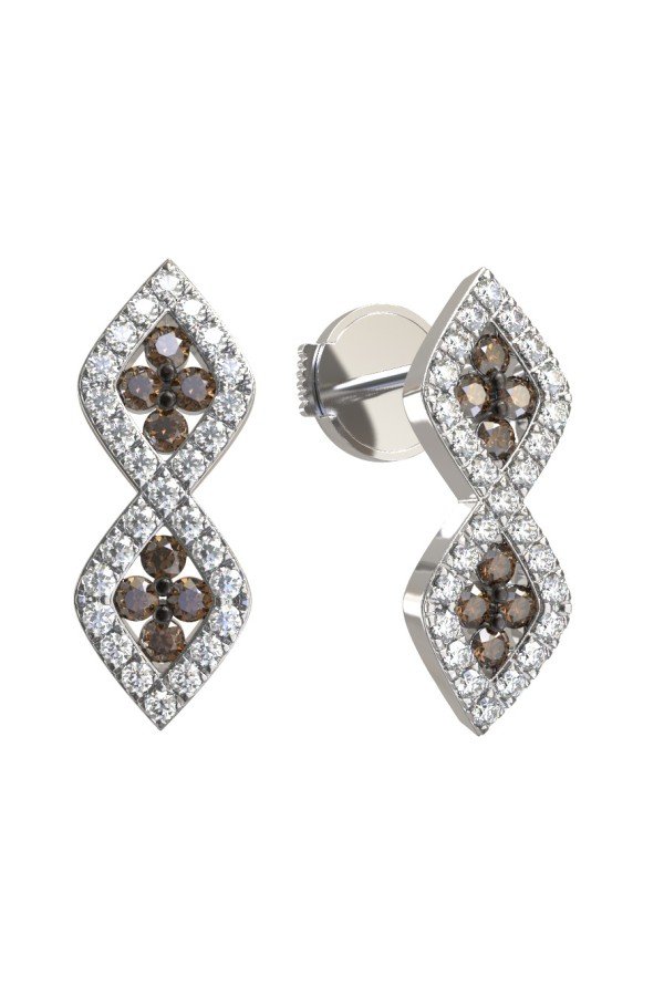 Серьги из белого золота c бриллиантами