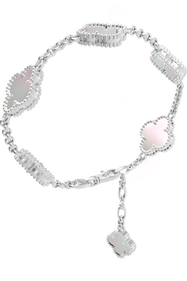 Браслет из белого золота c перламутром