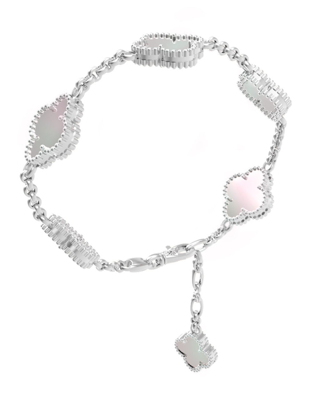 Браслет из белого золота c перламутром