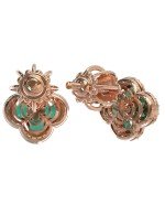 Серьги из золота c бриллиантами и изумрудом