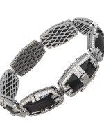 Браслет из белого золота c бриллиантами, рубином и ониксом