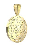 Подвеска из лимонного золота c ониксом и перламутром