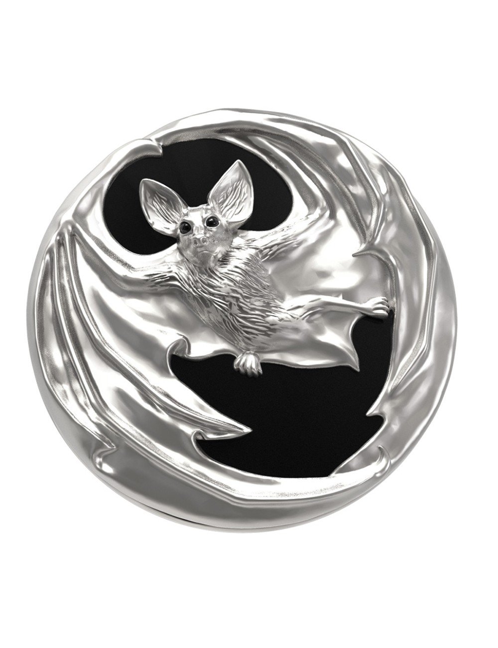 Кольцо из белого золота c эмалью и ониксом