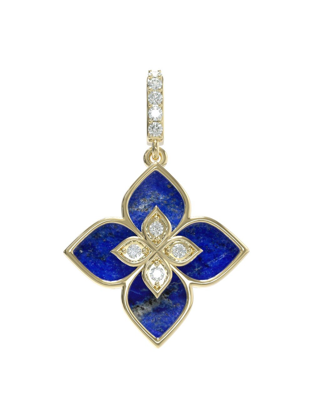 Подвеска из лимонного золота c бриллиантами и лазуритом