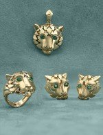 Кольцо из лимонного золота c изумрудом и рубином