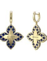 Серьги из лимонного золота c бриллиантами и лазуритом