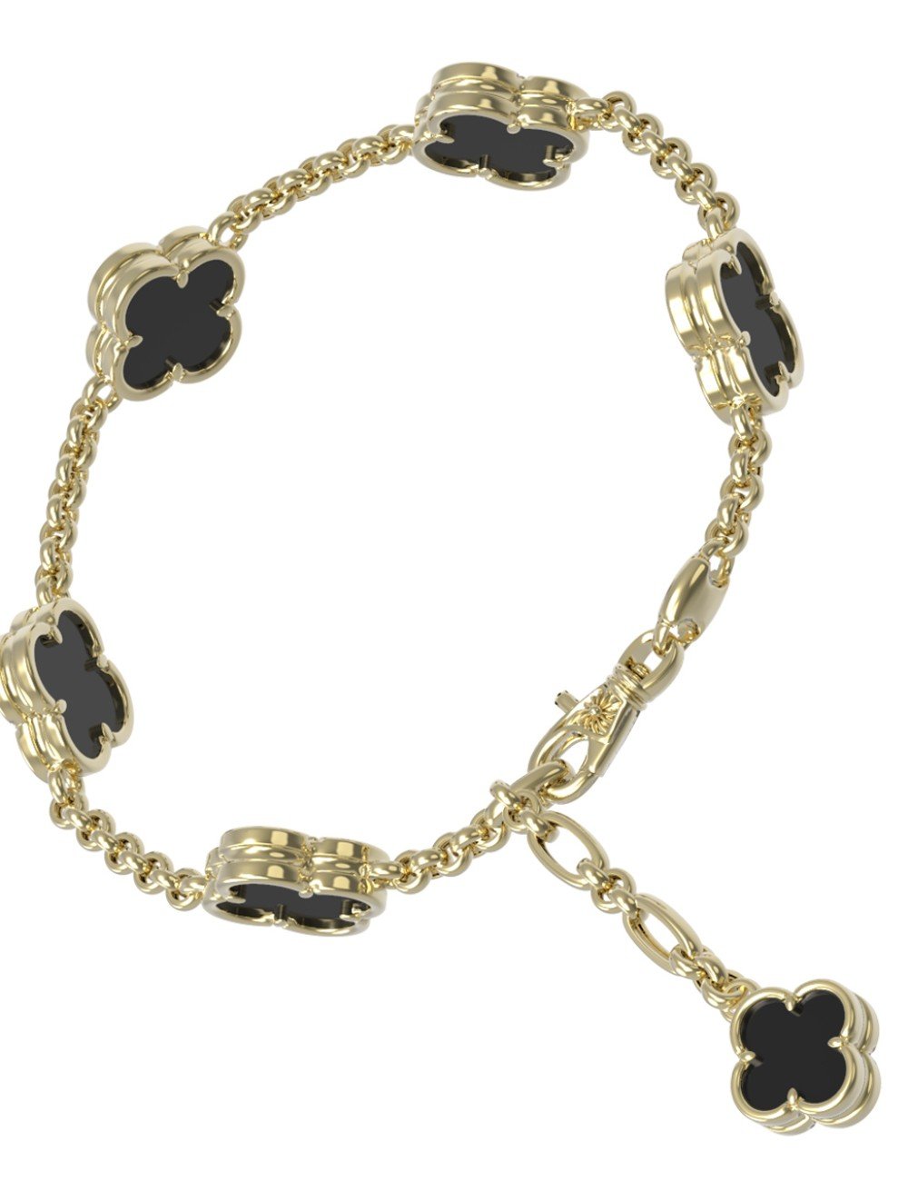 Браслет из лимонного золота c ониксом