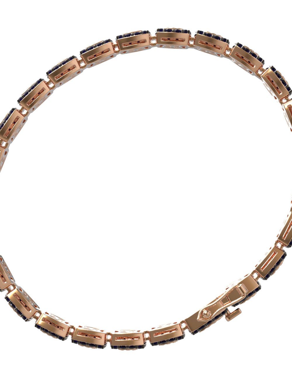 Браслет из золота c бриллиантами и сапфиром