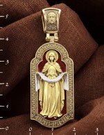 Образок из лимонного золота c эмалью