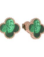 Серьги из золота c малахитом