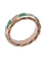 Кольцо из золота c бриллиантами и малахитом