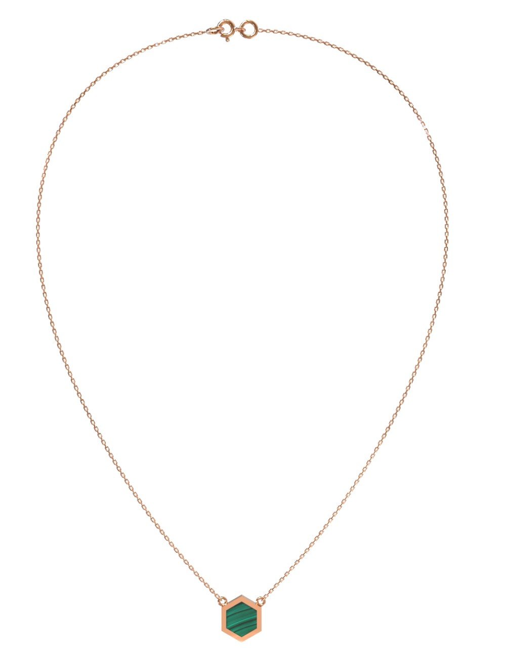 Колье из золота c малахитом