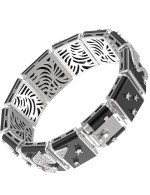 Браслет из белого золота c бриллиантами и ониксом