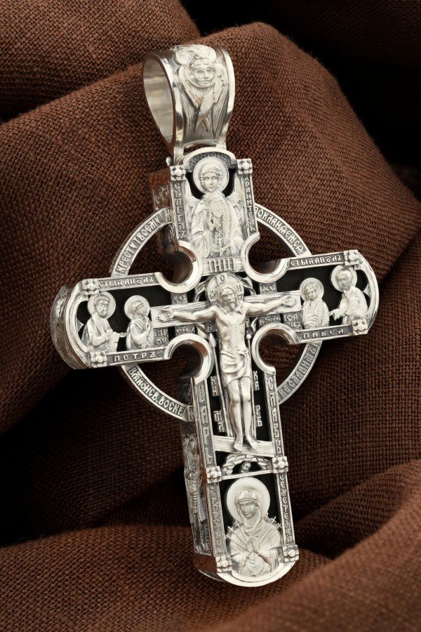 Крест из серебра 925 пробы c эбеновым деревом