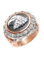 Кольцо из золота c бриллиантами и ониксом