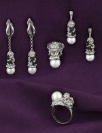 Серьги из белого золота c жемчугом