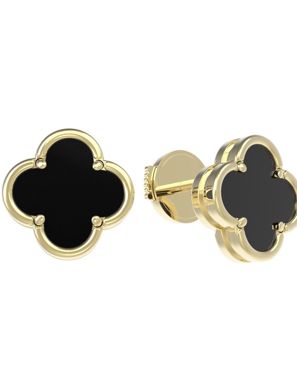 Серьги из лимонного золота c ониксом