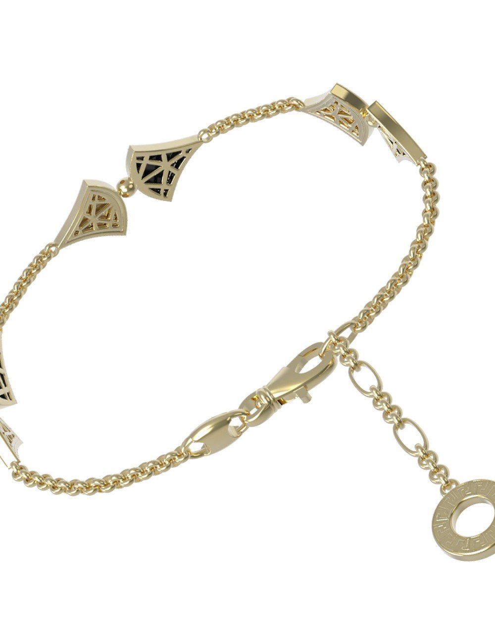 Браслет из лимонного золота c бриллиантами и ониксом