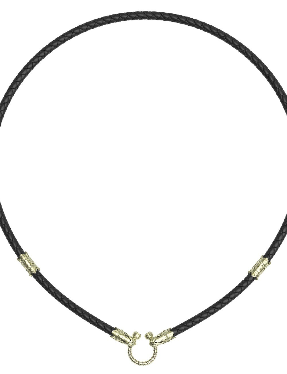 Гайтан из зелёного золота c кожаным шнурком