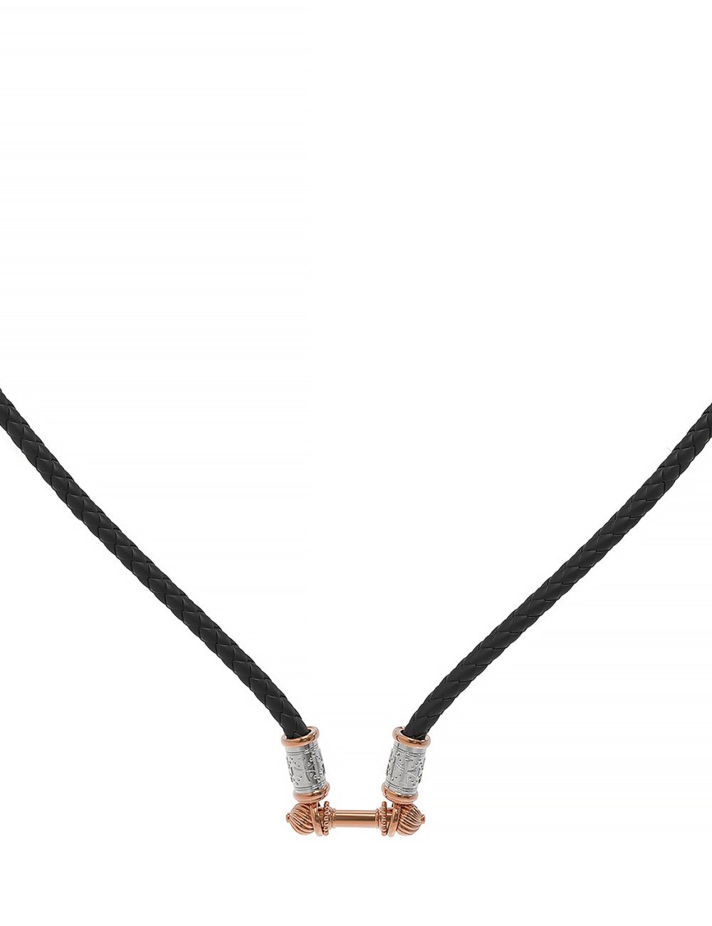 Гайтан из золота c кожаным шнурком