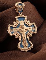 Крест из золота c эмалью