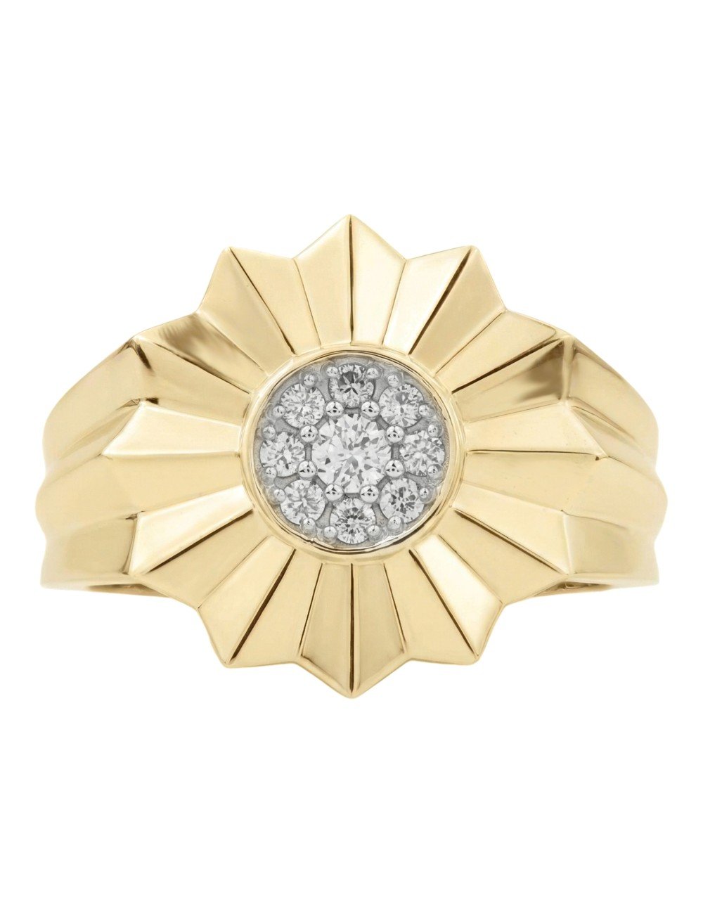 Кольцо из лимонного золота c бриллиантами