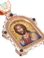 Образок из золота c эмалью и иконописью