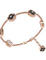 Браслет из золота c бриллиантами, ониксом и перламутром